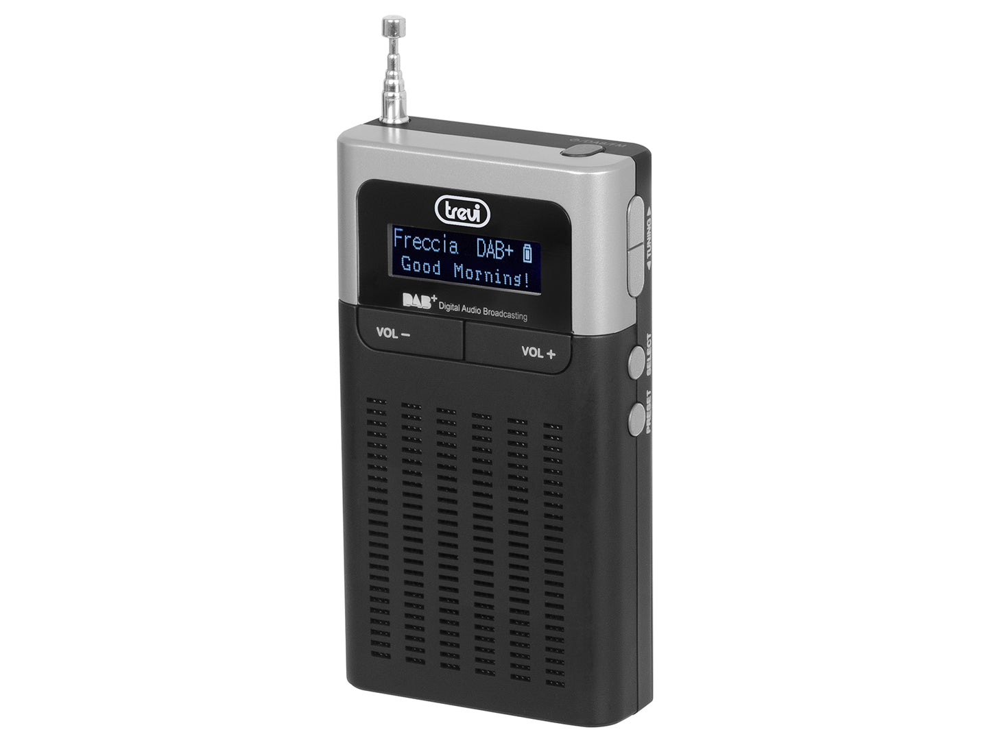 Trevi Radio portatile DAB DAB+ con stazioni FM, orologio e sveglia programmabile