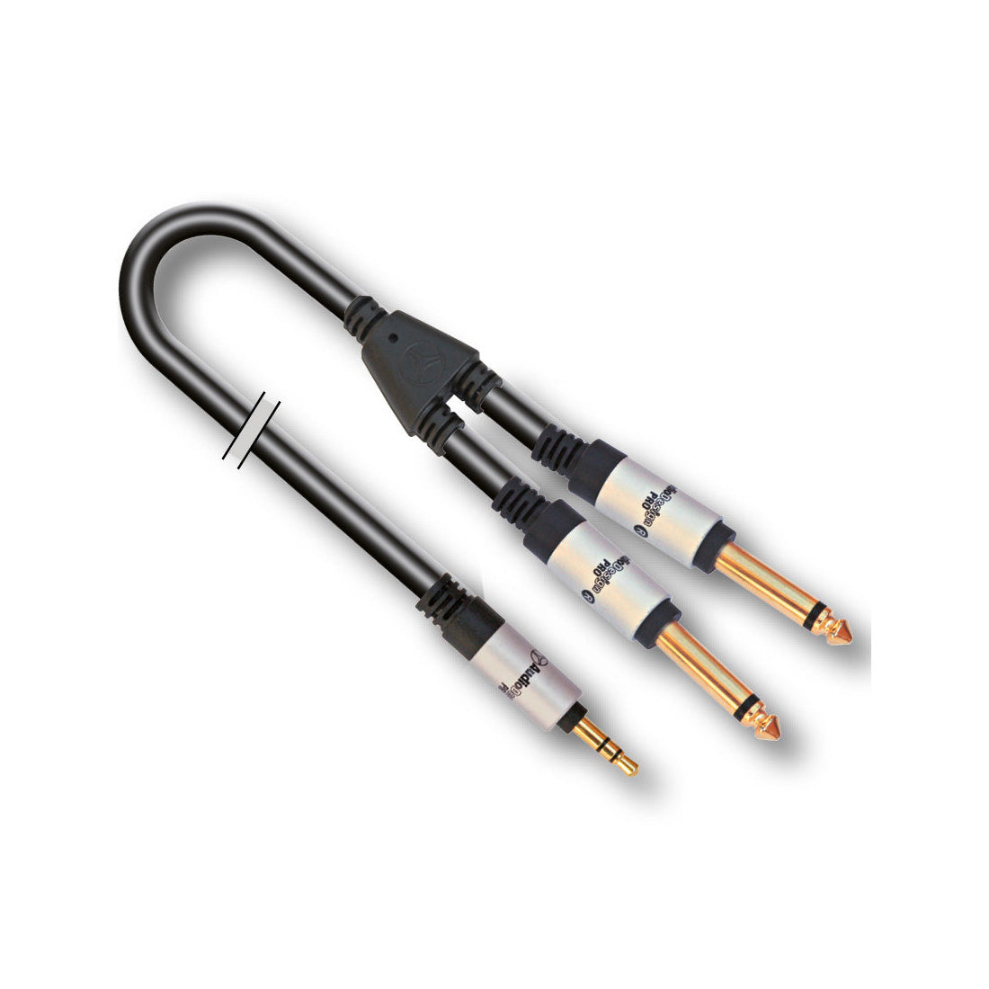Audiodesign Cavo adattatore X PRO 1, cavo audio con Jack 3.5mm e St 2 Jack 6,3mm Mono, 6 mt