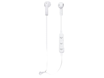 TREVI HMP Mini White Bluetooth headphones, earphones with tangle-free cable, built-in microphone
