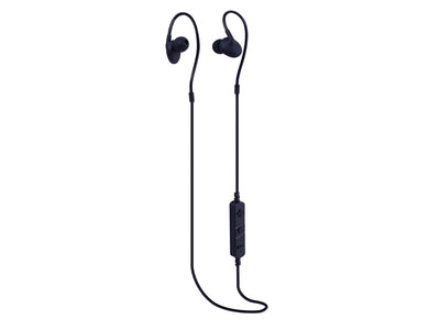 Trevi bluetooth headphones with microphone, tangle-free cable and volume control, black headphones