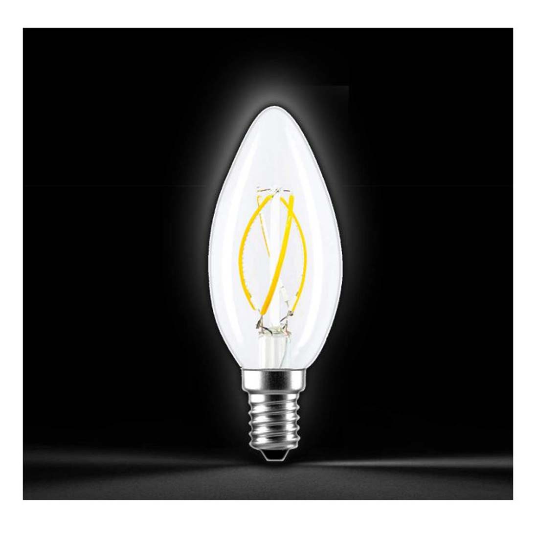 LEDbyLED Lampadina LED Oliva a filamento 4 W, E14, C35, 3.5 x 9.9 cm, dimmerabile