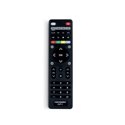 Metronic 4 in 1 Universal Remote Control for TV and Digital Terrestrial or Satellite Decoder, DVD player, Easy to Program