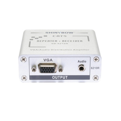 Shinybow Estensore/Splitter VGA su cavo Ethernet con audio 2 uscite - ricevitore per extender VGA