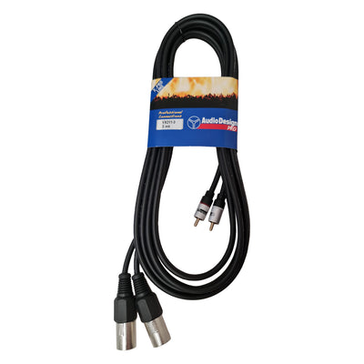 AudioDesign PRO X-Pro line VX211 Câble adaptateur double de RCA mâle à XLR3 mâle, câble d'interconnexion de 3 mètres, connexion audio stéréo