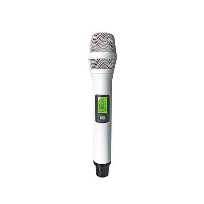 AudioDesign Pro Microfono Wireless UHF, microfono dinamico a gelato con filtro anti pop, bianco