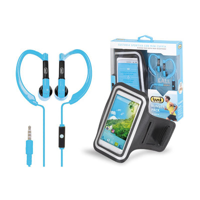 Trevi Runner Pack Ergonomic headphones and armband, running earphones with anatomical fit, wired earphones