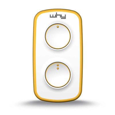 WHY EVO MINI Multi-frequency rolling code remote control from 280 to 868 MHz, programmable self-learning gate opener, wide-range radio control with 4 buttons, pure yellow