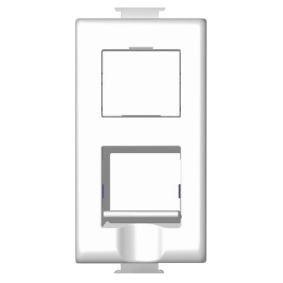 Connecteur RJ45 Bticino catégorie 5 E, prise ethernet avec plaque d'identification et cache-poussière, série Matix