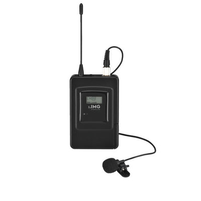 IMG StageLine Radio Transmitter, Multi-Frequency Microphone Transmitter with Tie Clip, 1 Channel