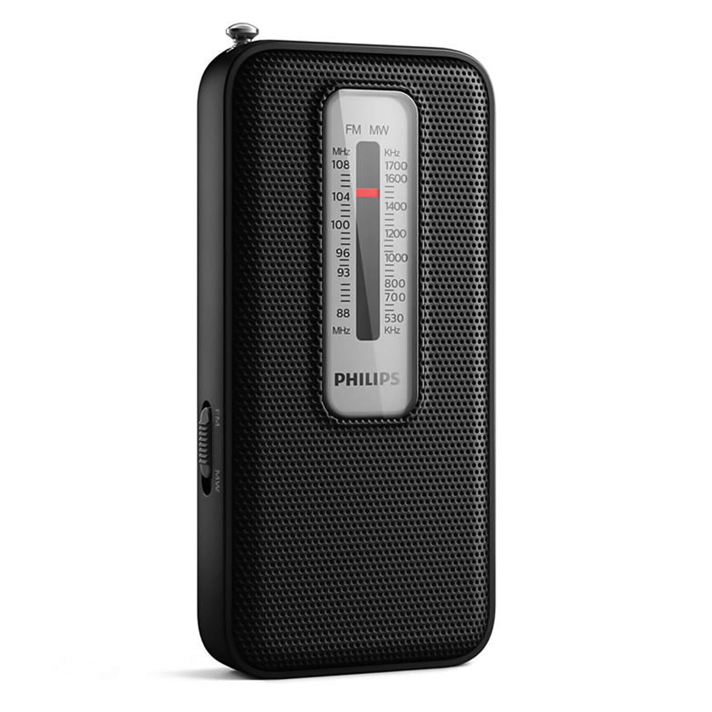 Philips Pocket Classic Portable and pocket-sized FM MW radio with retractable antenna, integrated mono speaker, 3.5mm jack headphone input
