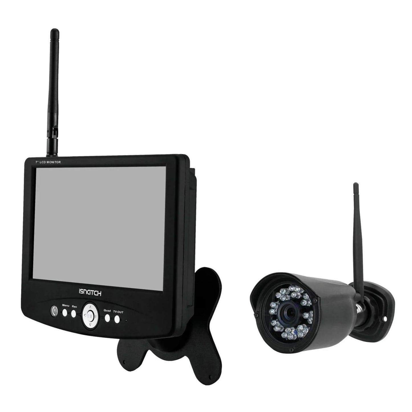 iSnatch 67.4000.90 Kit videosorveglianza con monitor DVR da 7” e telecamera wireless 720p, telecomando per controllo a distanza