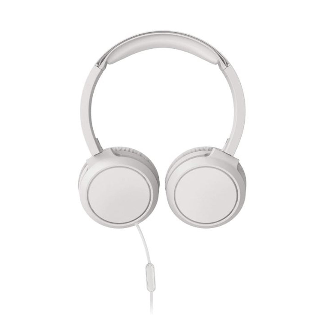 Philips Wired arc on-ear headphones, deep bass and defined treble, foldable headphones with integrated microphone, white