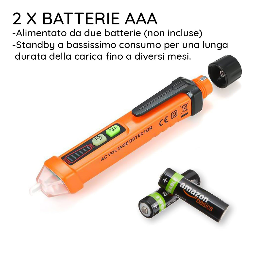 Elcart Non-contact AC voltage detector, phase finding pen with LED, tool for checking the presence of voltage, electric current tester