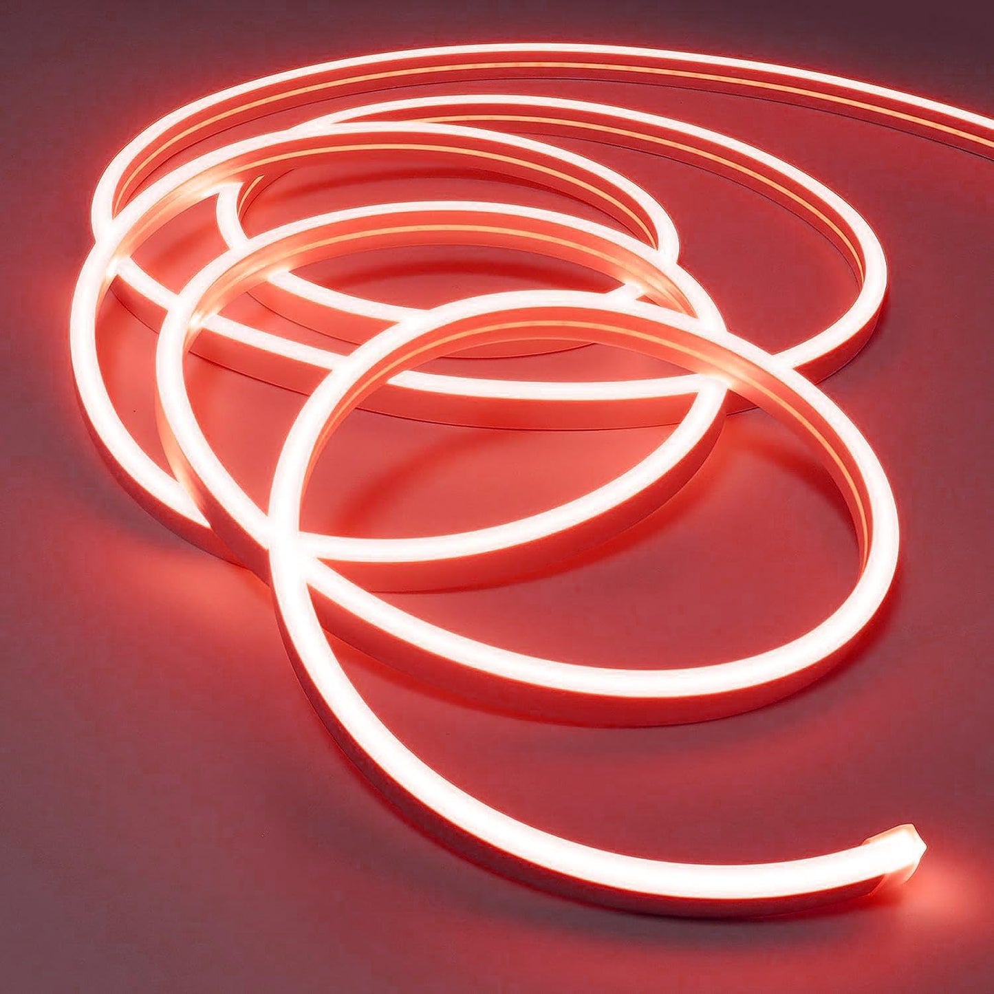 GBC Striscia LED al neon, striscia led 5 metri, colore rosso per interno ed esterno IP67, separabile ogni metro, striscia led flessibile