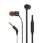 JBL T110 In Ear Headphones with Microphone, Tangle-Free Flat Cable, One-Button Control, JBL Pure Bass Sound, Black