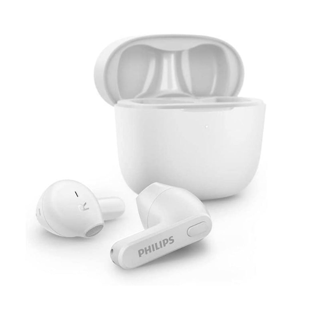 Philips Auricolari Wireless in Ear, Custodia di Ricarica Sottile, Resistenti all'Acqua, Bluetooth, 18 ore Riproduzione, Microfono integrato bianco