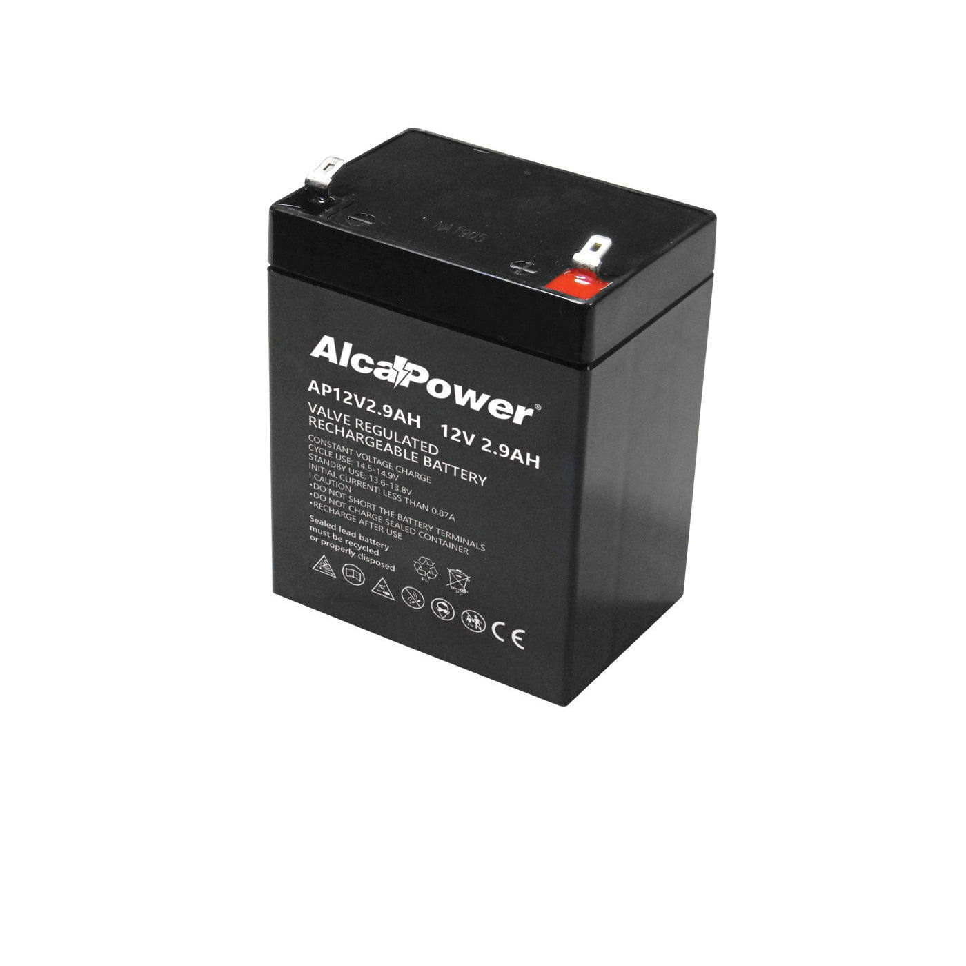 Batterie Alcapower 2,9Ah, batterie rechargeable hermétique 12V, 80x56xH99 mm 204024