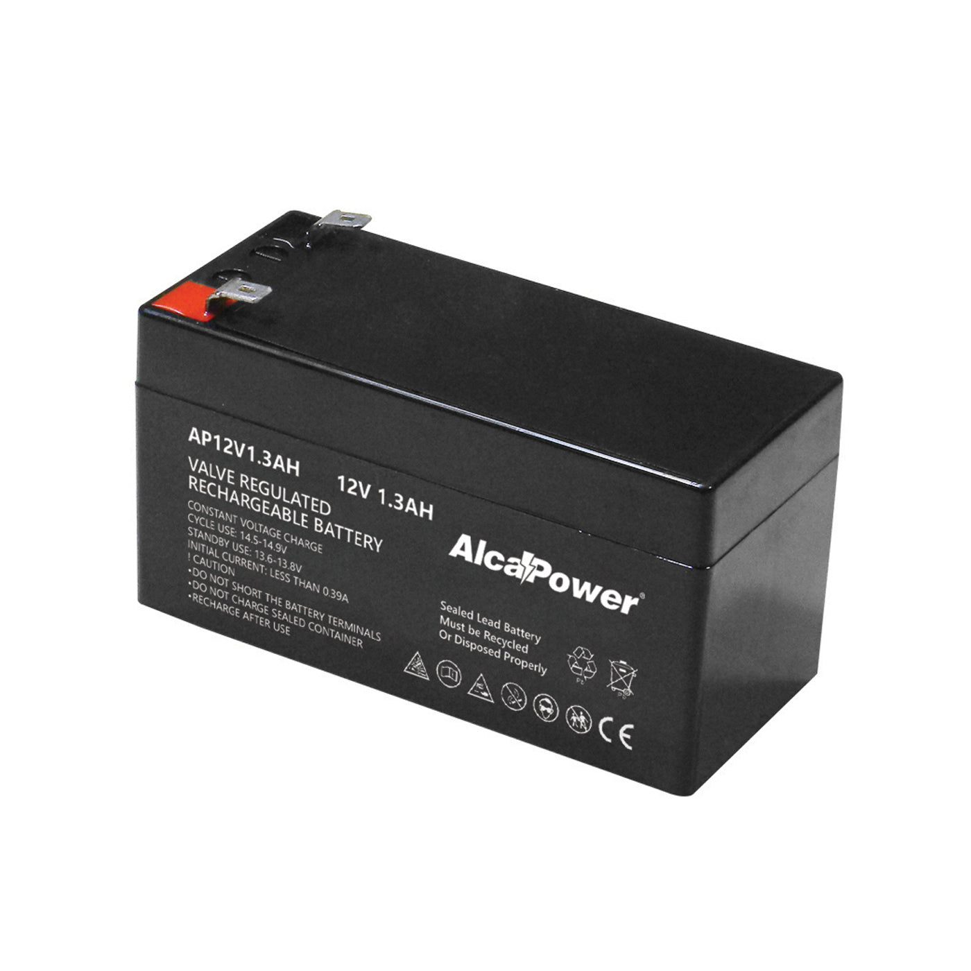 Alcapower Pila 1,3Ah, batteria ricaricabile Ermetica, 12V, 98x51x45 mm