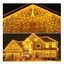 GESCO Tenda luminosa per esterno 9m, 200 luci led calde con flash, luci led decorative Natale, illuminazione casa, ghirlanda luce