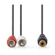 NEDIS RCA cable, RCA subwoofer cable, RCA male and RCA female cable, audio video cable, 20 cm