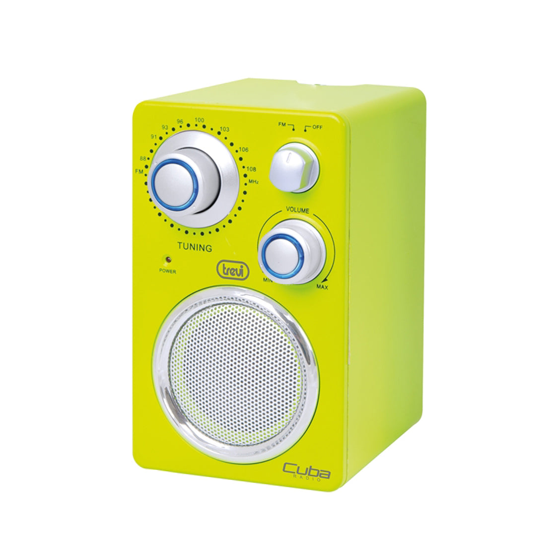 TREVI Radio portatile FM CUBA, con ingresso Aux In per smartphone, 165 x 95 x 42 mm verde