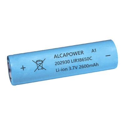 Alcapower Accumulatore 202930, batteria Li-Ion 18650, 3,7V, 2600mAh, Ø18.35x67.1mm