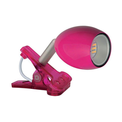 GBC Single LED spotlight with clamp, LED lamp with clamp, 2700K warm light, fuchsia desk lamp