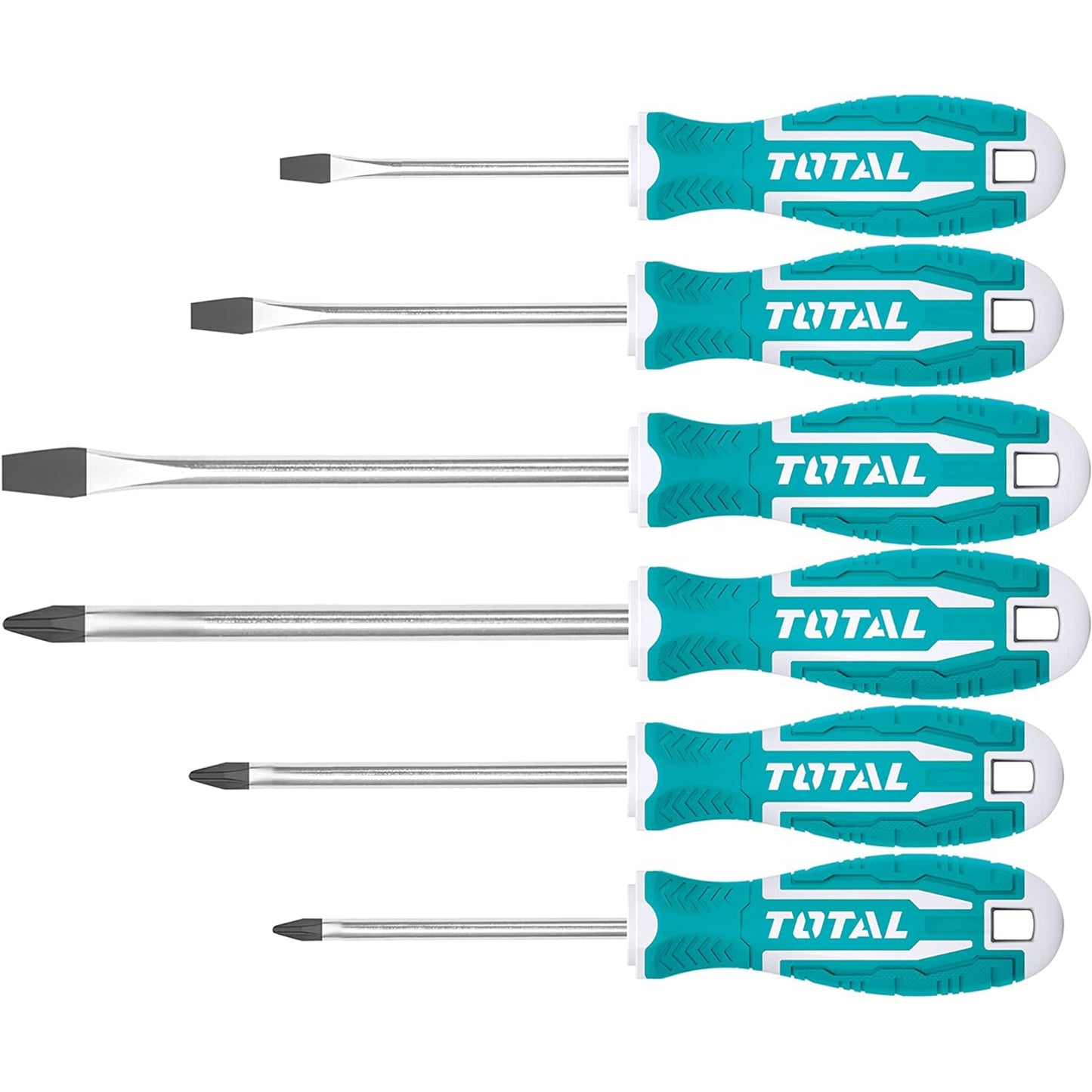 Total General Purpose Screwdriver Set, 6 PH and Slotted Screwdrivers, Screwdriver Set, Precision Screwdrivers